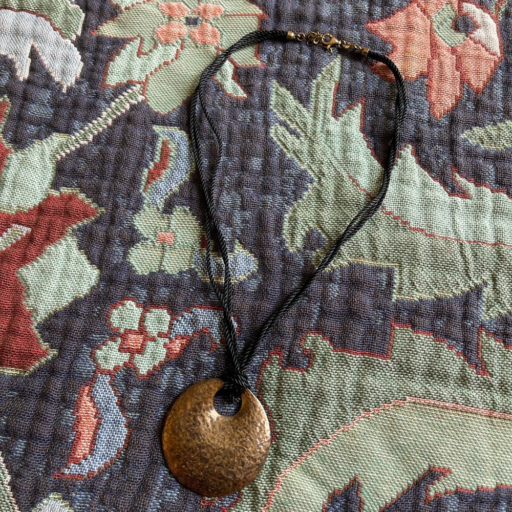 Vintage 925 Sterling Copper Medallion Necklace 🐦‍⬛